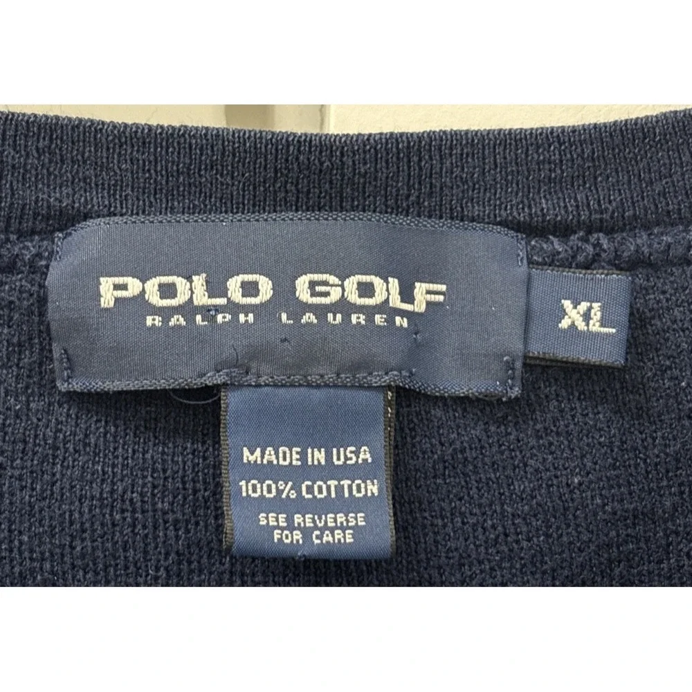 Ralph Lauren Polo Golf Mens ‎ XL Classic Golf Vest Navy Made in USA Vintage